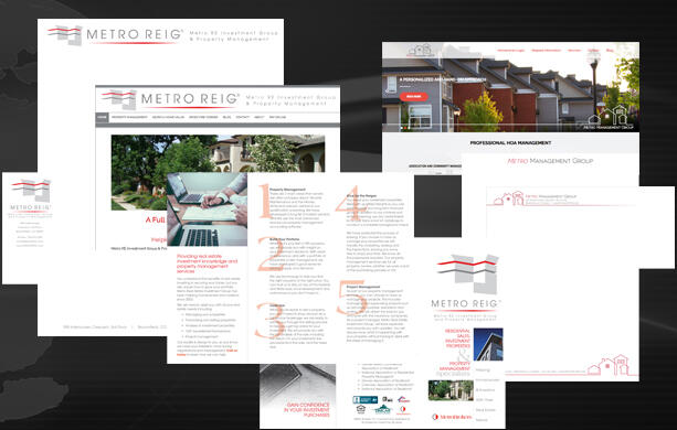 Metro Reig Investment Group & Property Management sales support included logo design, brochure, corporate stationary, and website consultation.